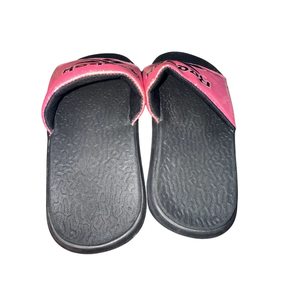 Kids‎ Reebok Pink Glitter Slide Sandals Casual Beach Pool Shoes